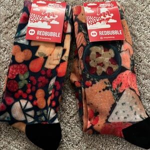 Redbubble 2 pack vibrant color Socks